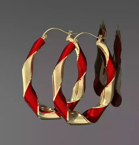 Earrings curved ribbon