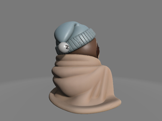 Sleepy Sloth with Sleep Hat Hugging Human Toy 3D print model_3