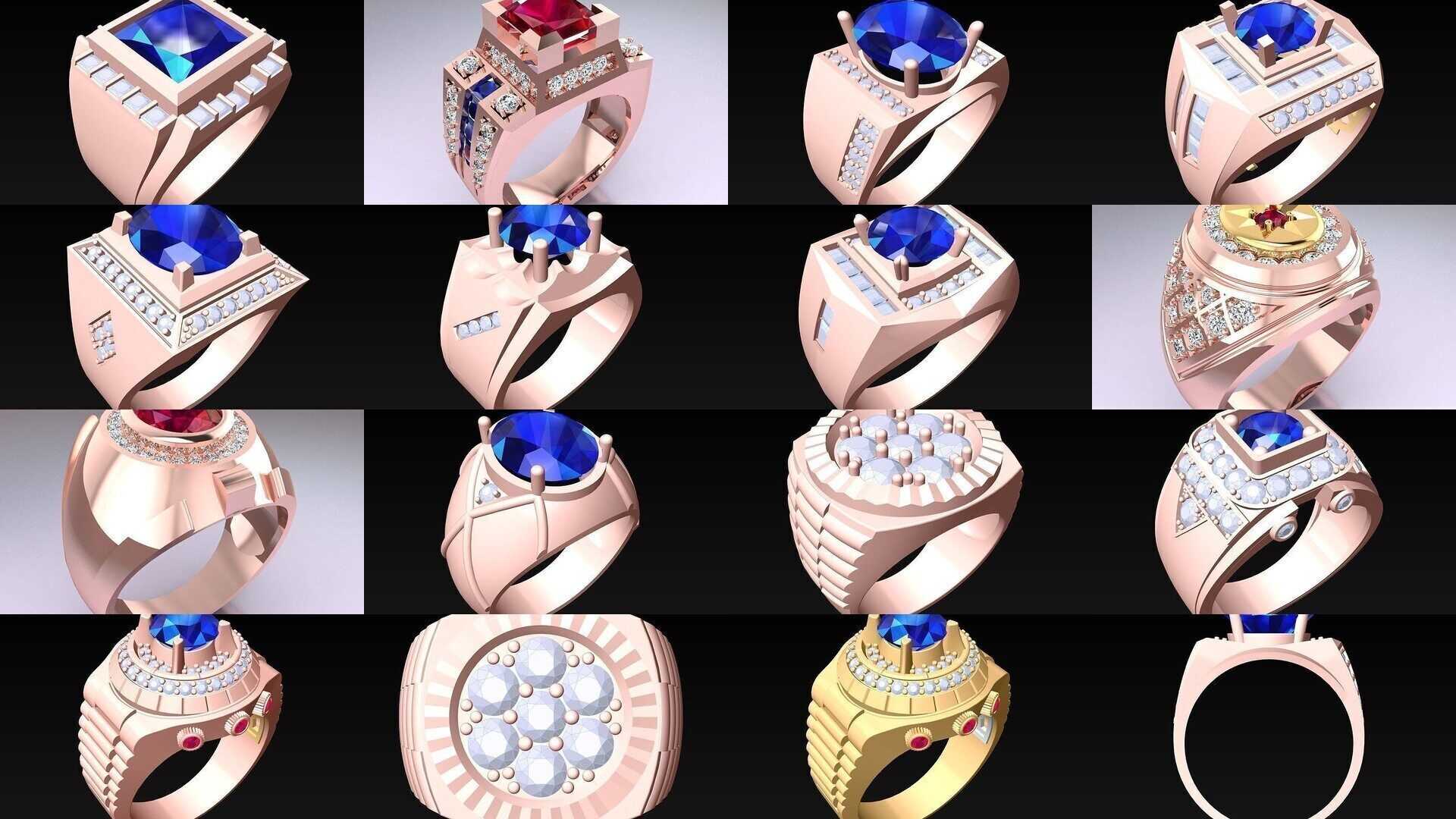 61 Mens Rings - Collection 3d Model - ME05 _5