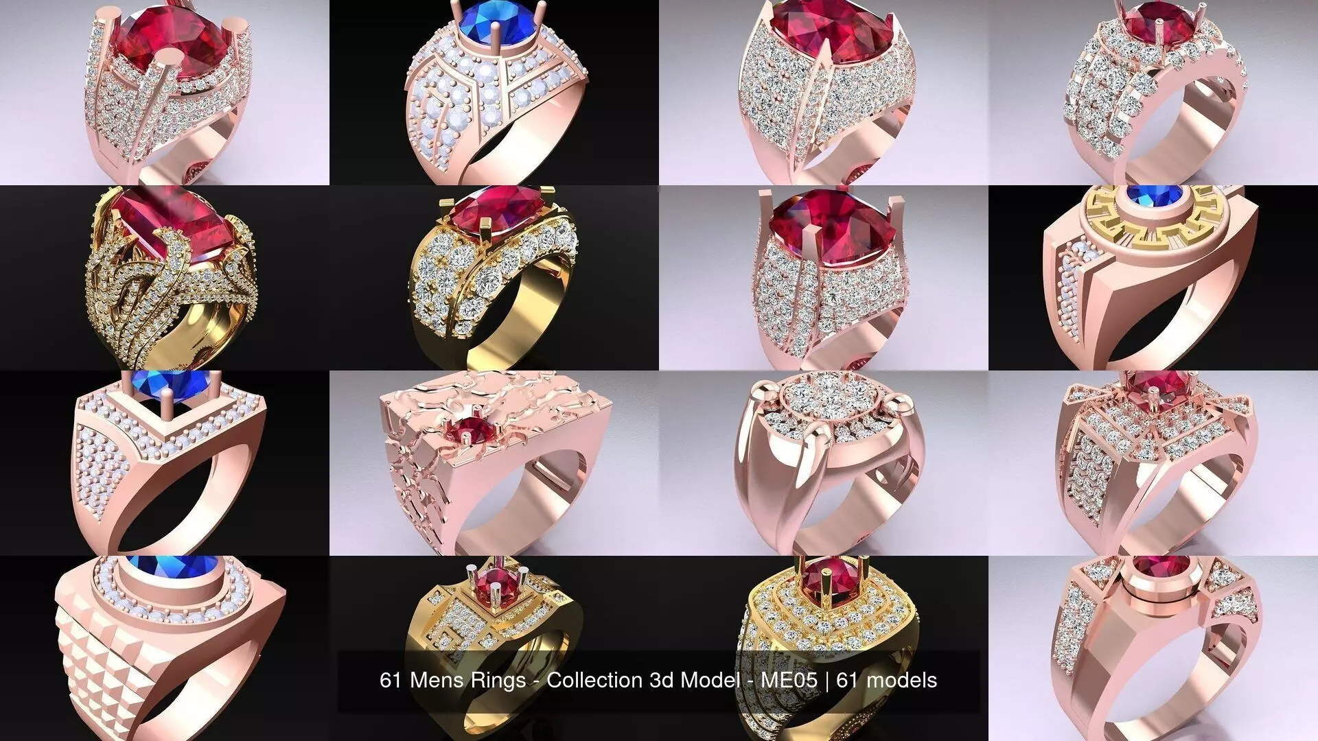 61 Mens Rings - Collection 3d Model - ME05 _0