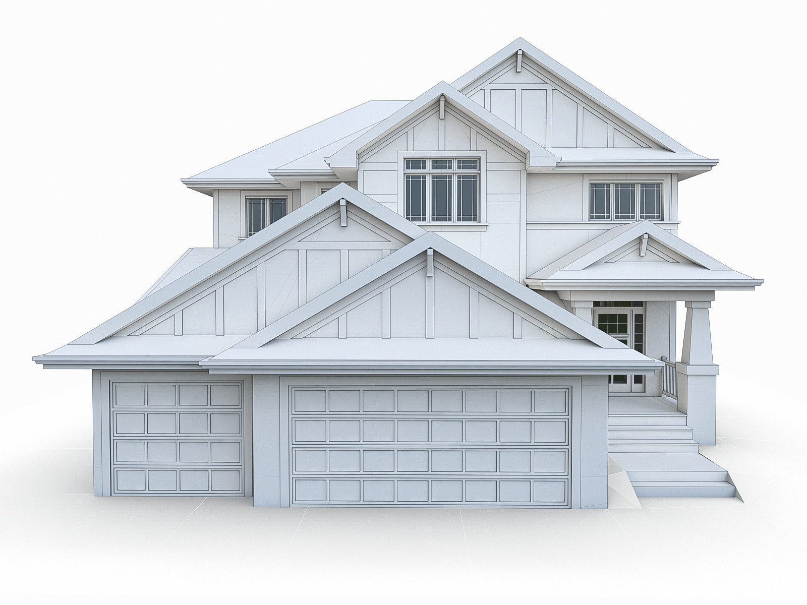 Modern Cottage Houses-13 Pack Low-poly 3D model_54