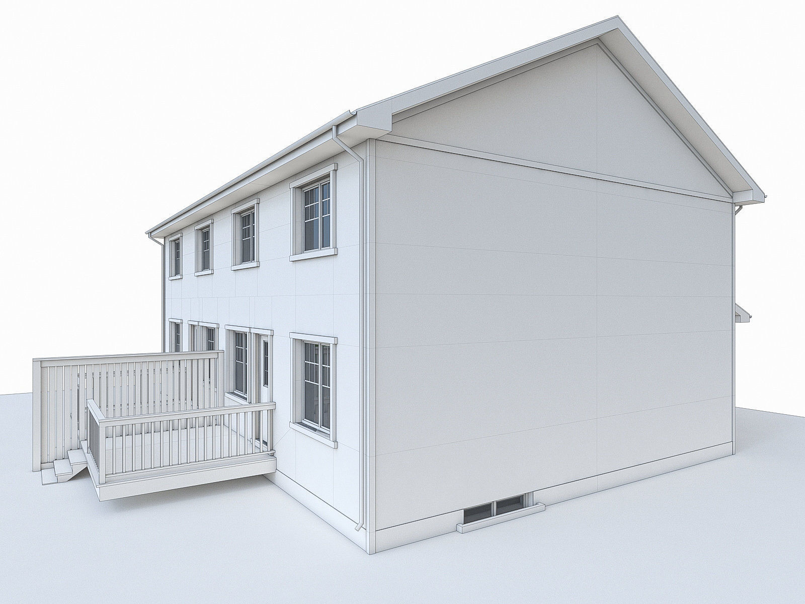 Modern Cottage Houses-13 Pack Low-poly 3D model_25