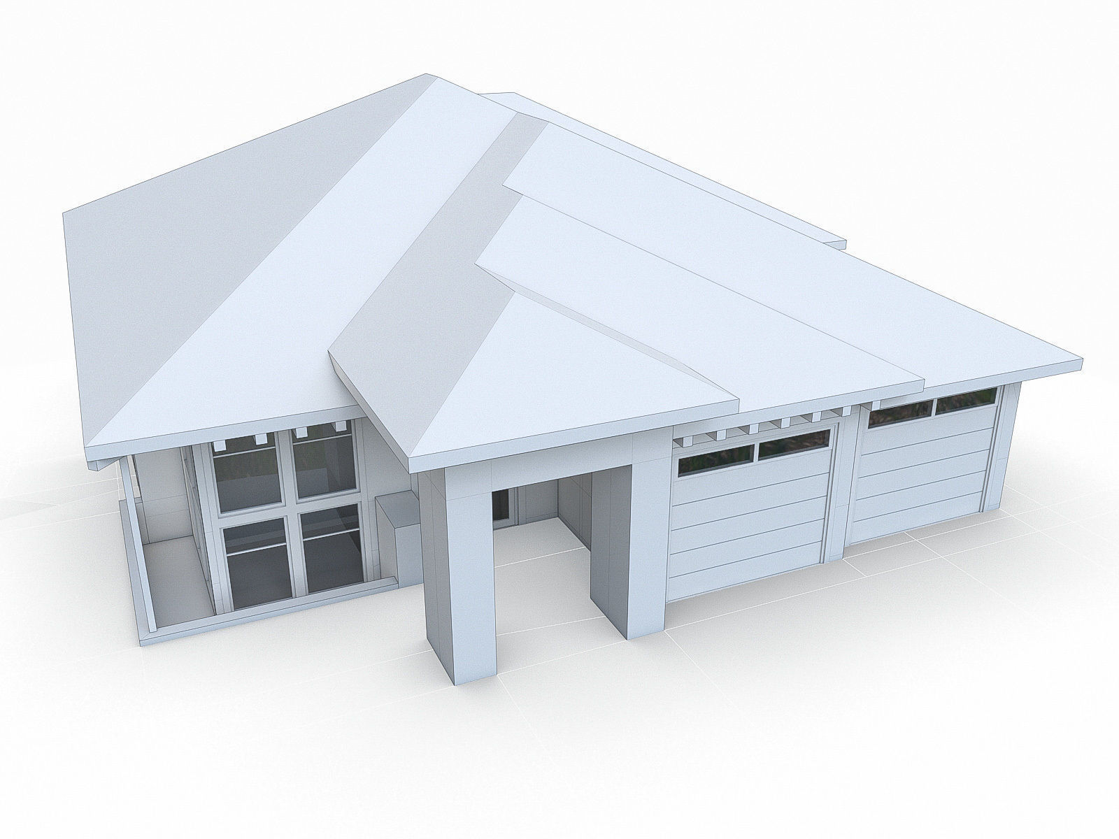 Modern Cottage Houses-13 Pack Low-poly 3D model_63