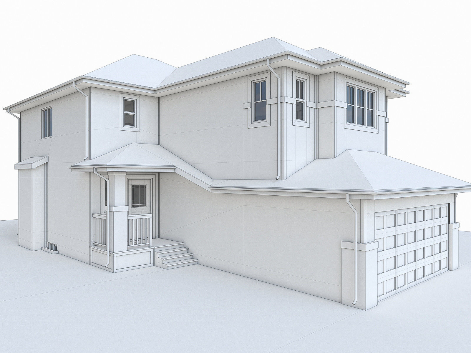 Modern Cottage Houses-13 Pack Low-poly 3D model_24