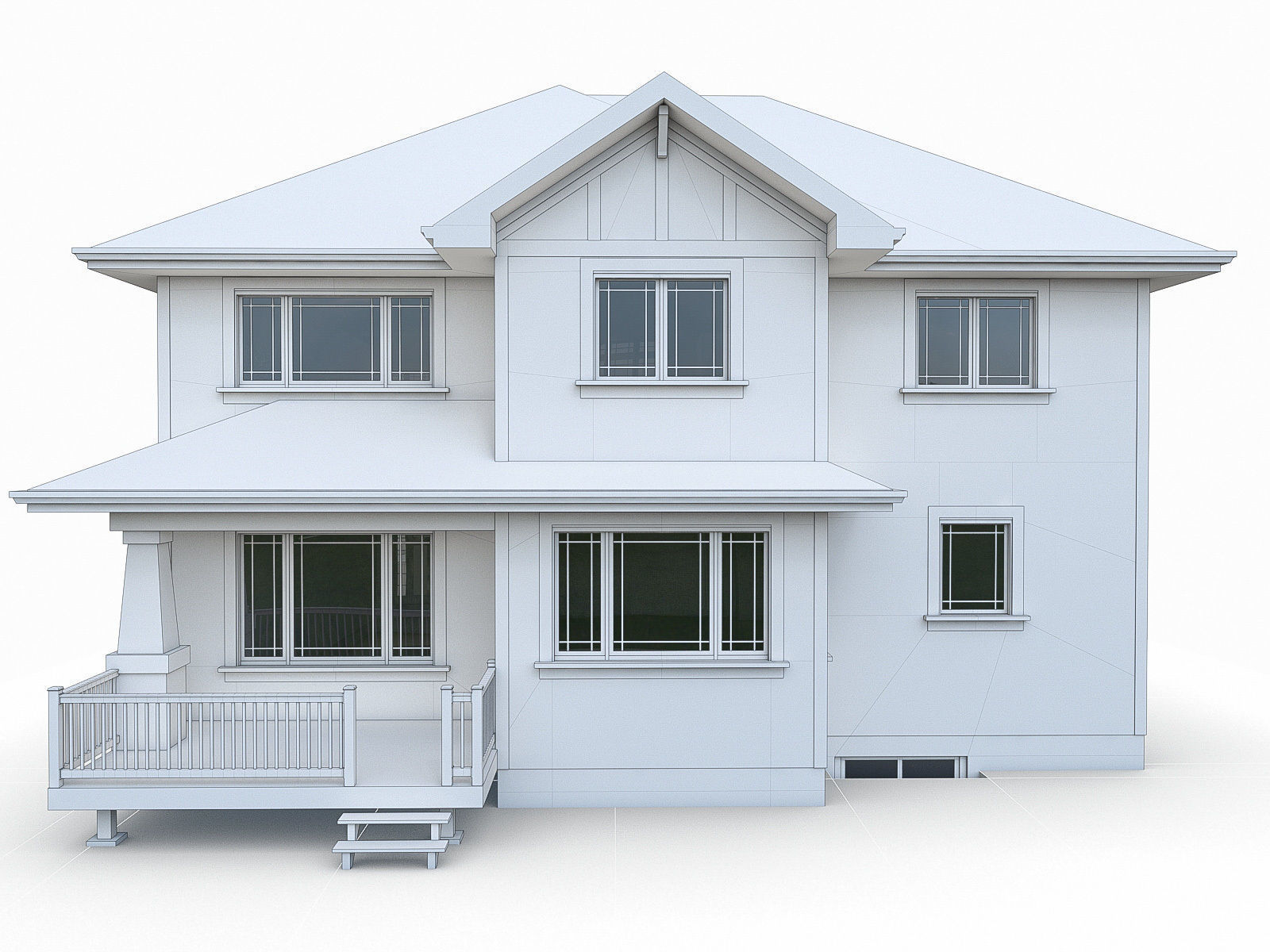 Modern Cottage Houses-13 Pack Low-poly 3D model_52