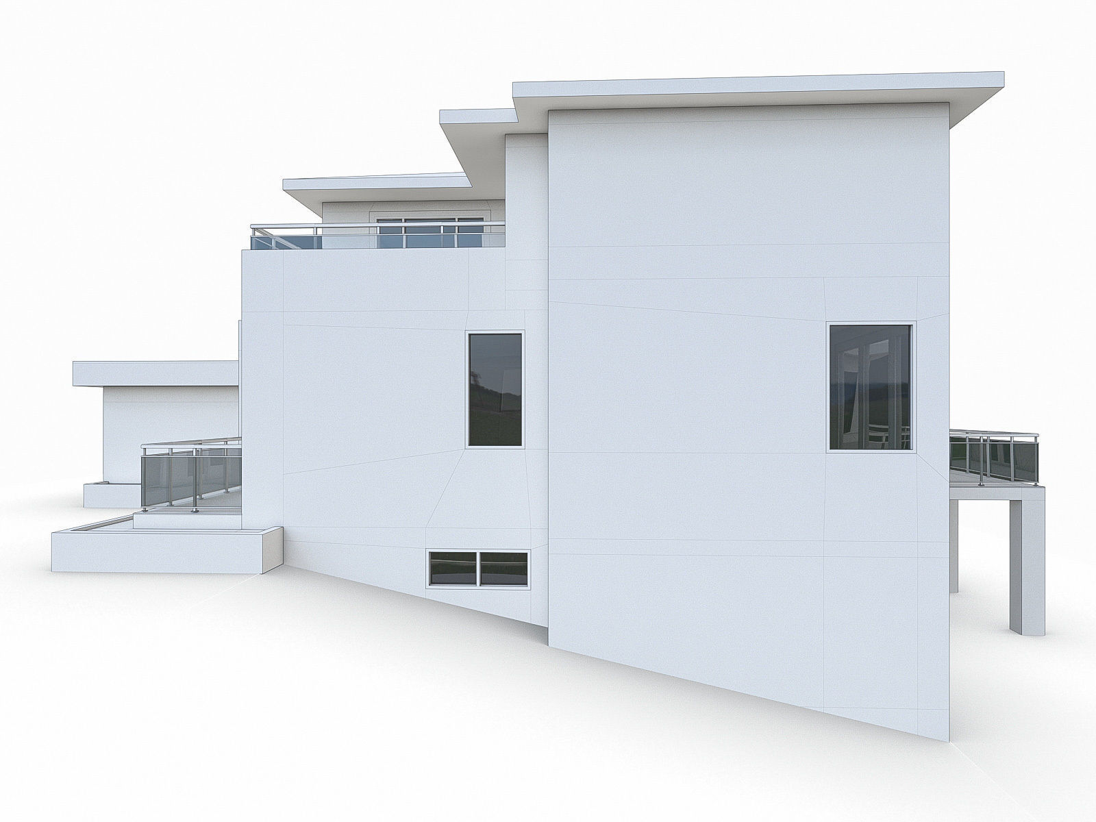 Modern Cottage Houses-13 Pack Low-poly 3D model_8