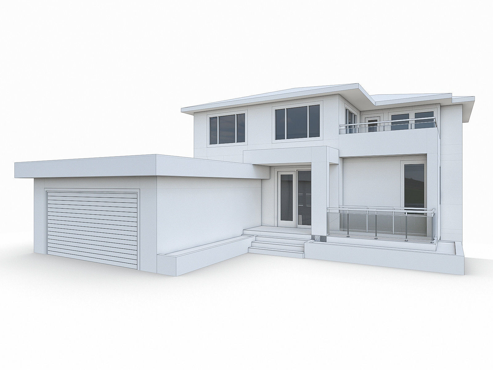 Modern Cottage Houses-13 Pack Low-poly 3D model_4