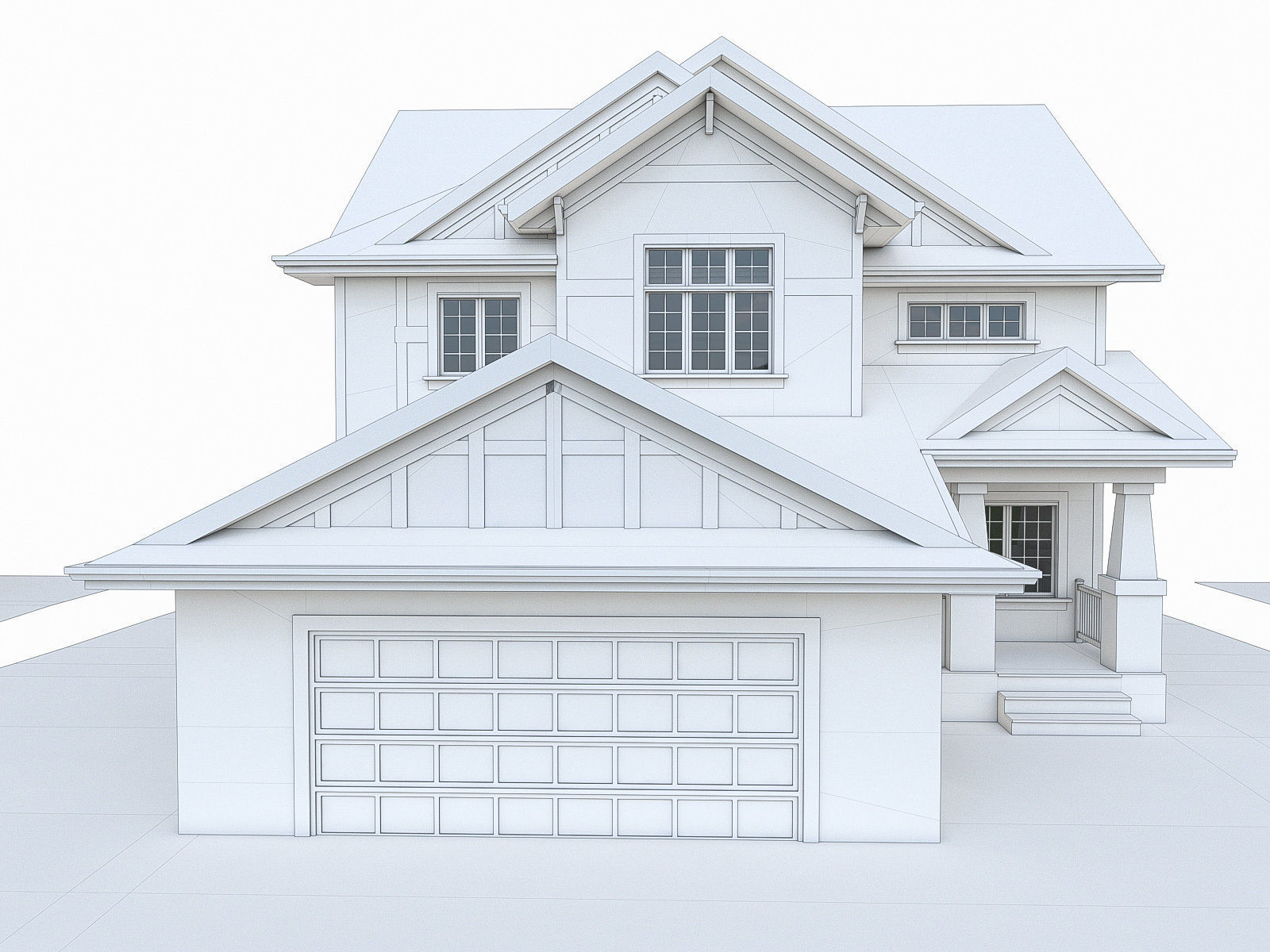 Modern Cottage Houses-13 Pack Low-poly 3D model_44