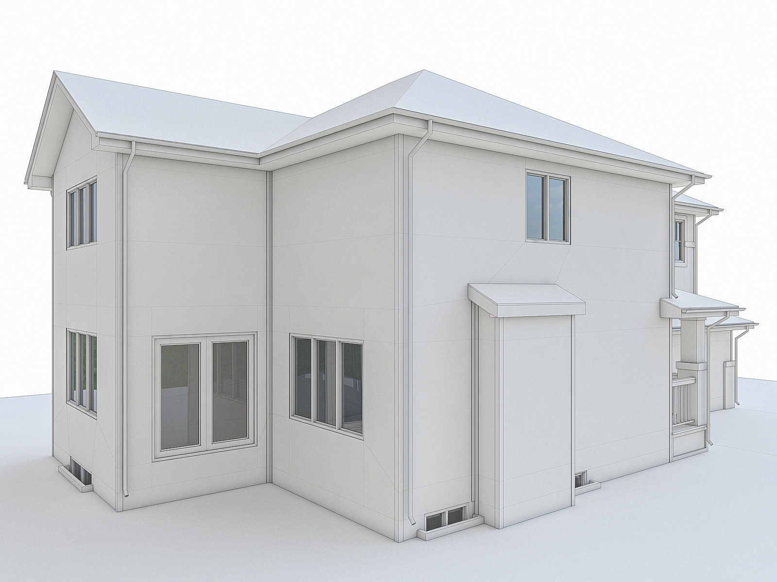 Modern Cottage Houses-13 Pack Low-poly 3D model_34