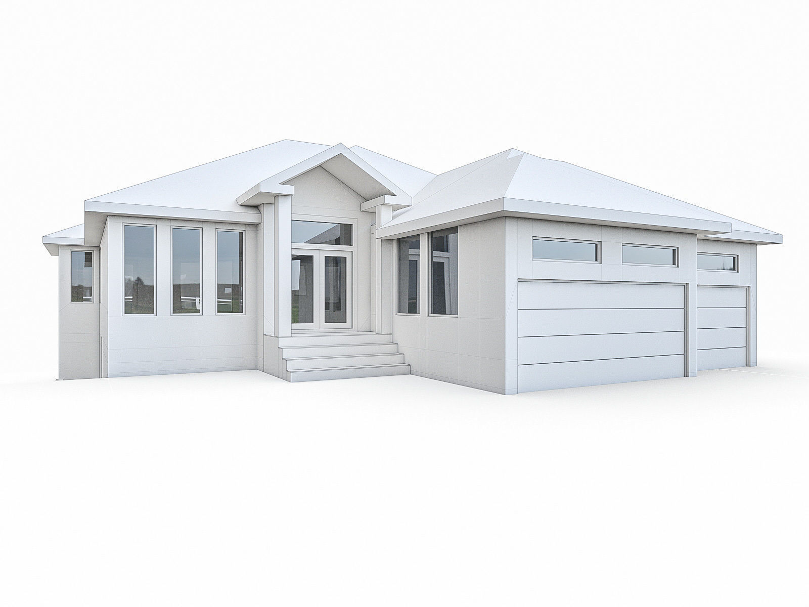 Modern Cottage Houses-13 Pack Low-poly 3D model_1