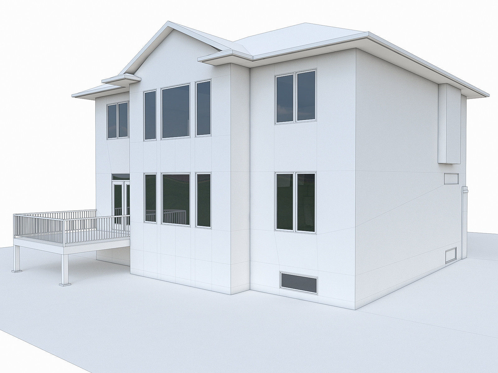 Modern Cottage Houses-13 Pack Low-poly 3D model_43