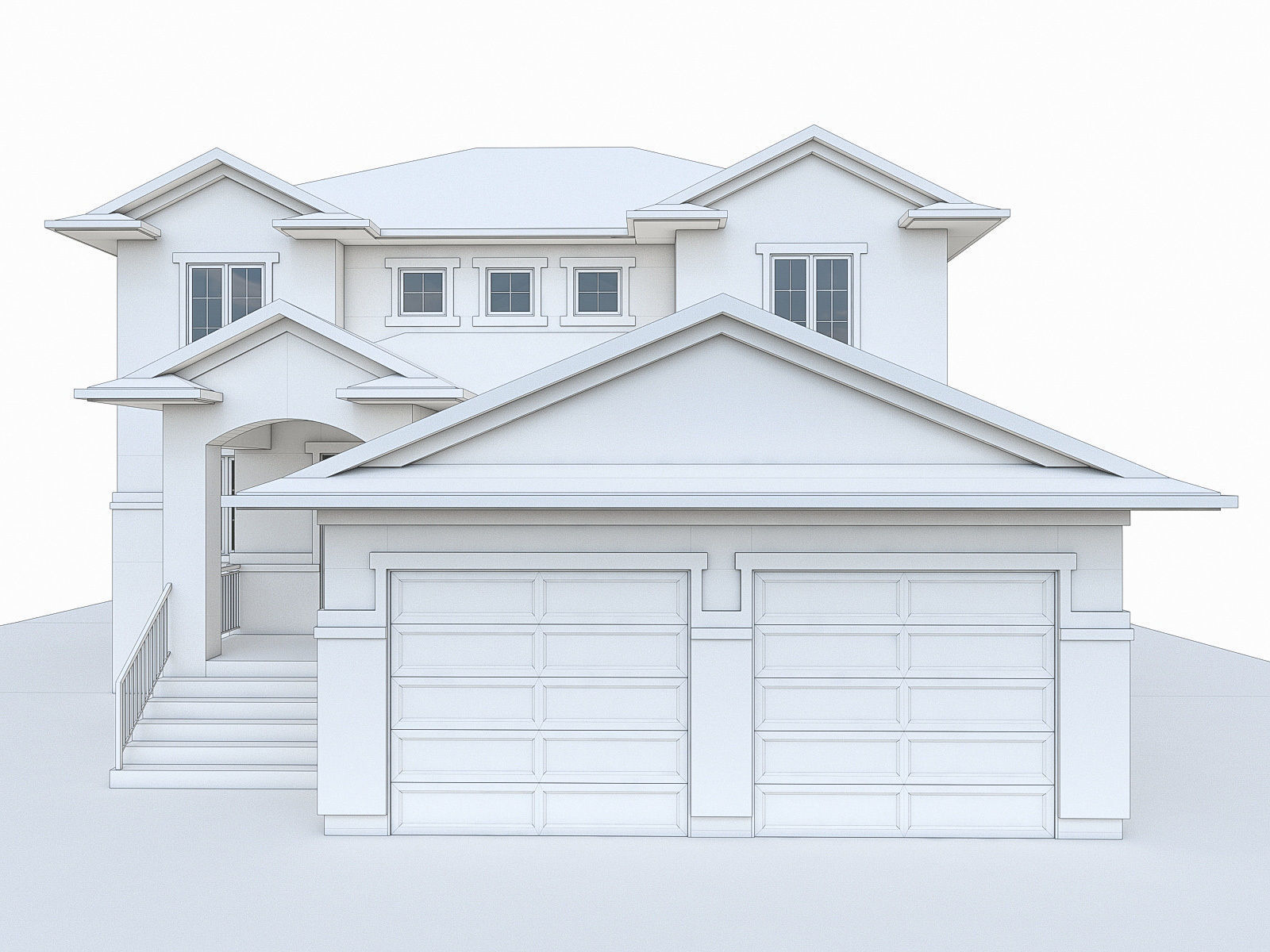 Modern Cottage Houses-13 Pack Low-poly 3D model_40