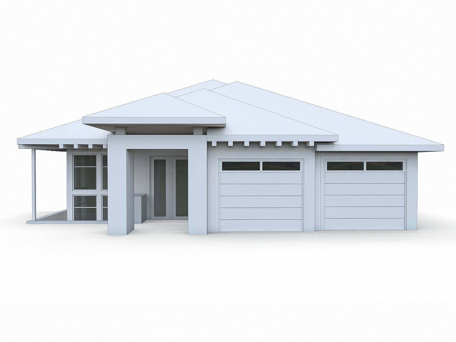Modern Cottage Houses-13 Pack Low-poly 3D model_62