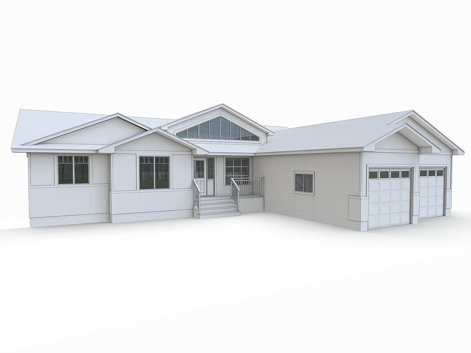 Modern Cottage Houses-13 Pack Low-poly 3D model_14