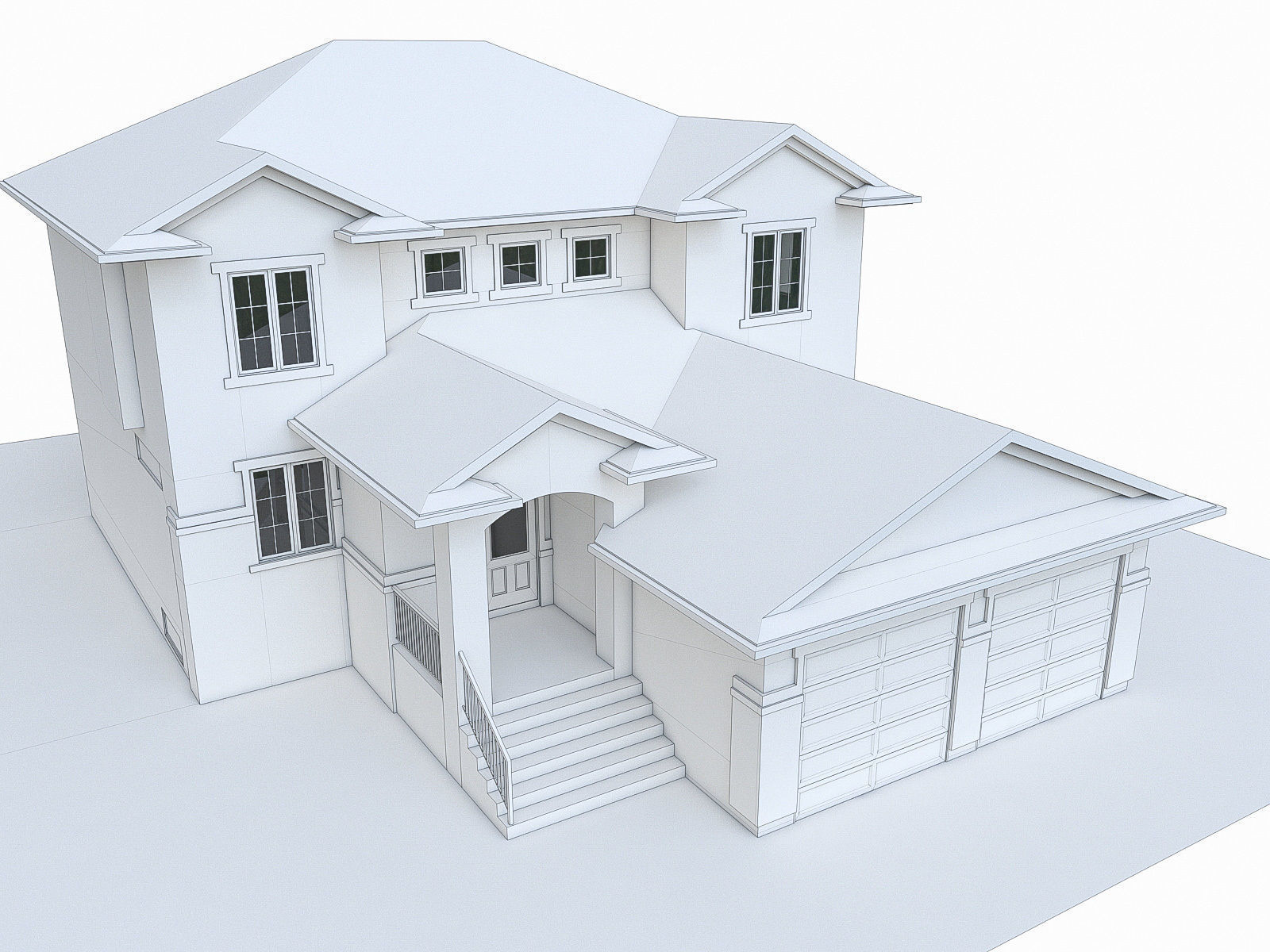 Modern Cottage Houses-13 Pack Low-poly 3D model_46