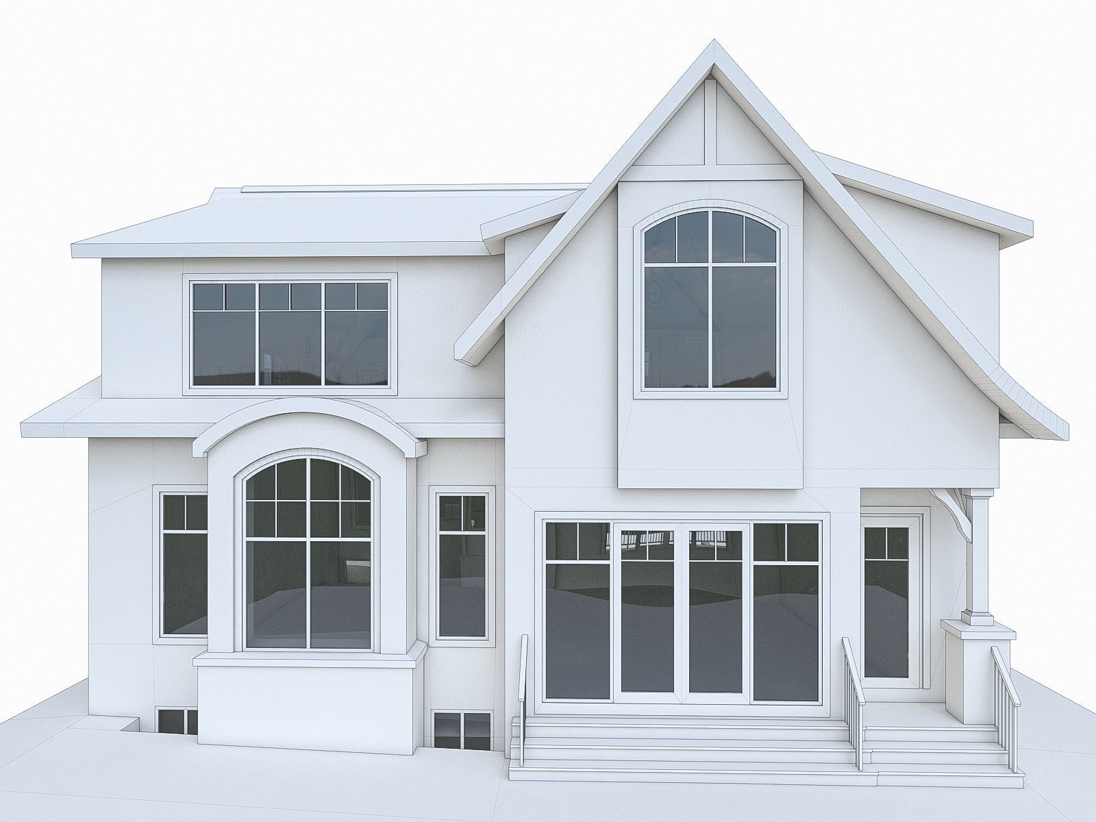 Modern Cottage Houses-13 Pack Low-poly 3D model_36