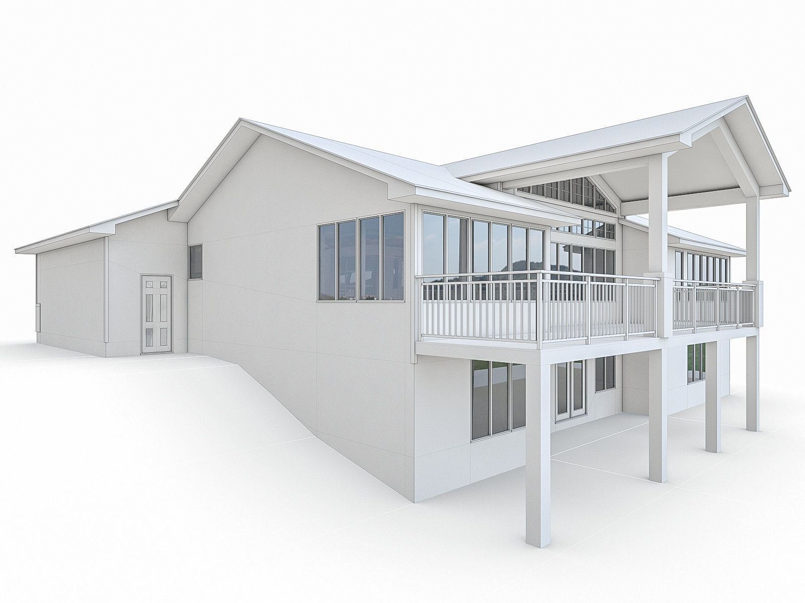 Modern Cottage Houses-13 Pack Low-poly 3D model_17