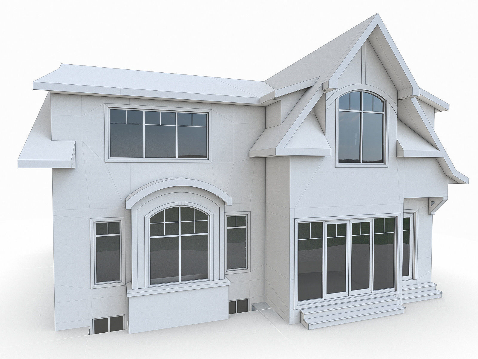 Modern Cottage Houses-13 Pack Low-poly 3D model_15