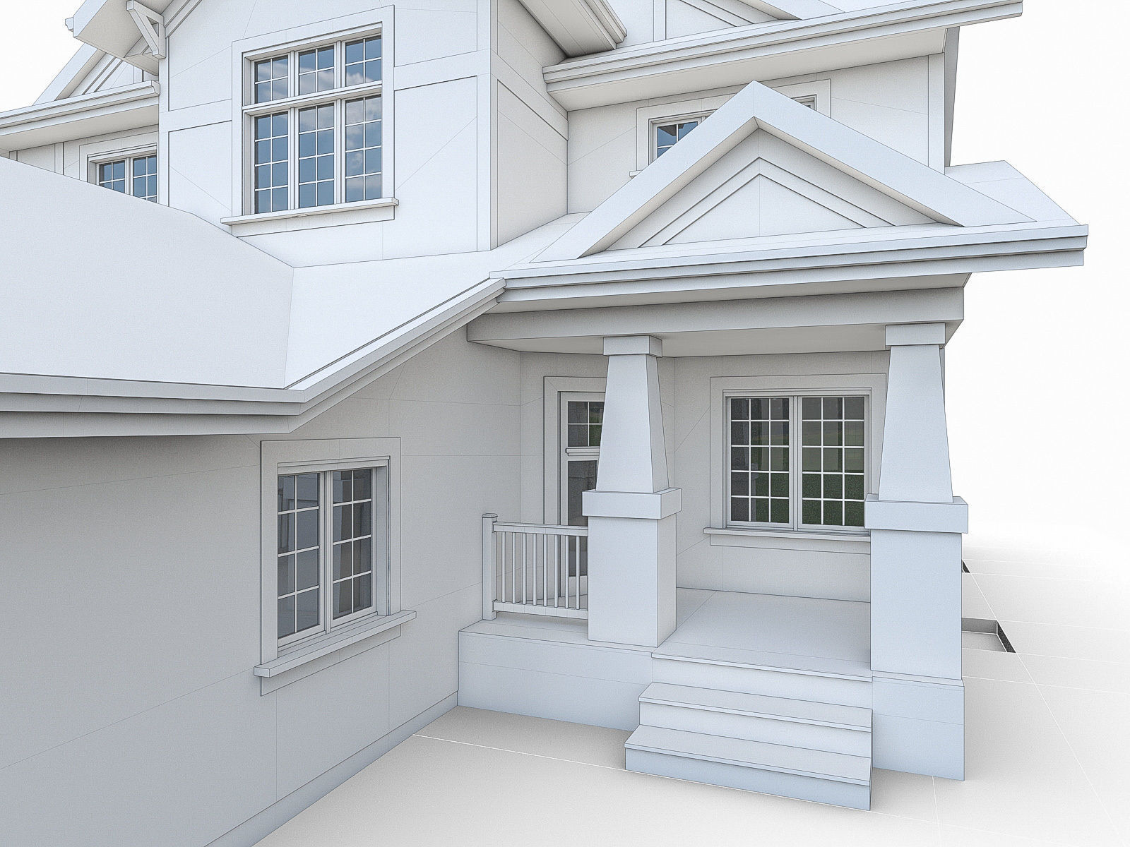 Modern Cottage Houses-13 Pack Low-poly 3D model_51