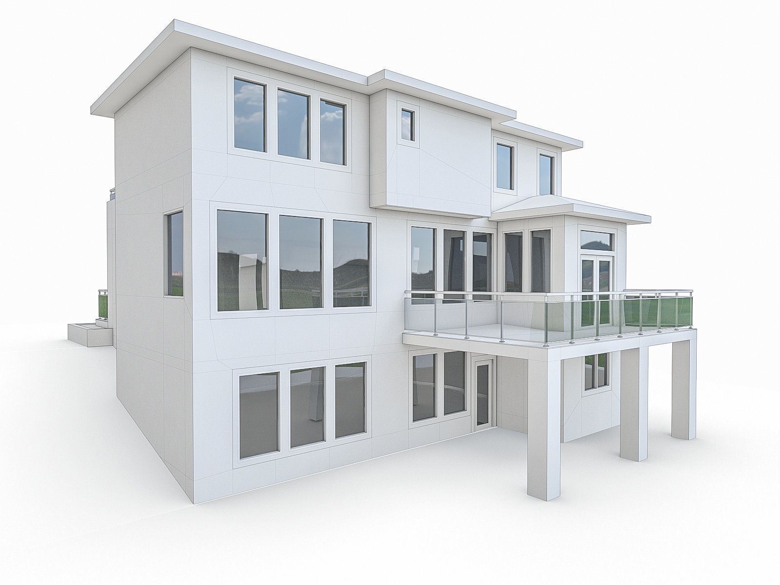 Modern Cottage Houses-13 Pack Low-poly 3D model_11