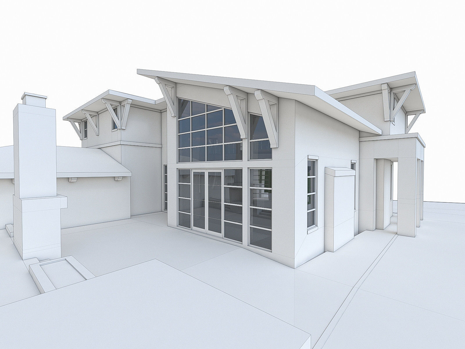 Modern Cottage Houses-13 Pack Low-poly 3D model_35