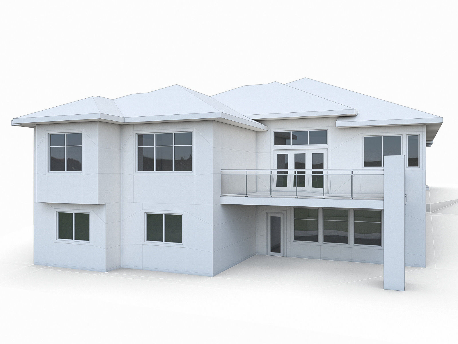 Modern Cottage Houses-13 Pack Low-poly 3D model_57