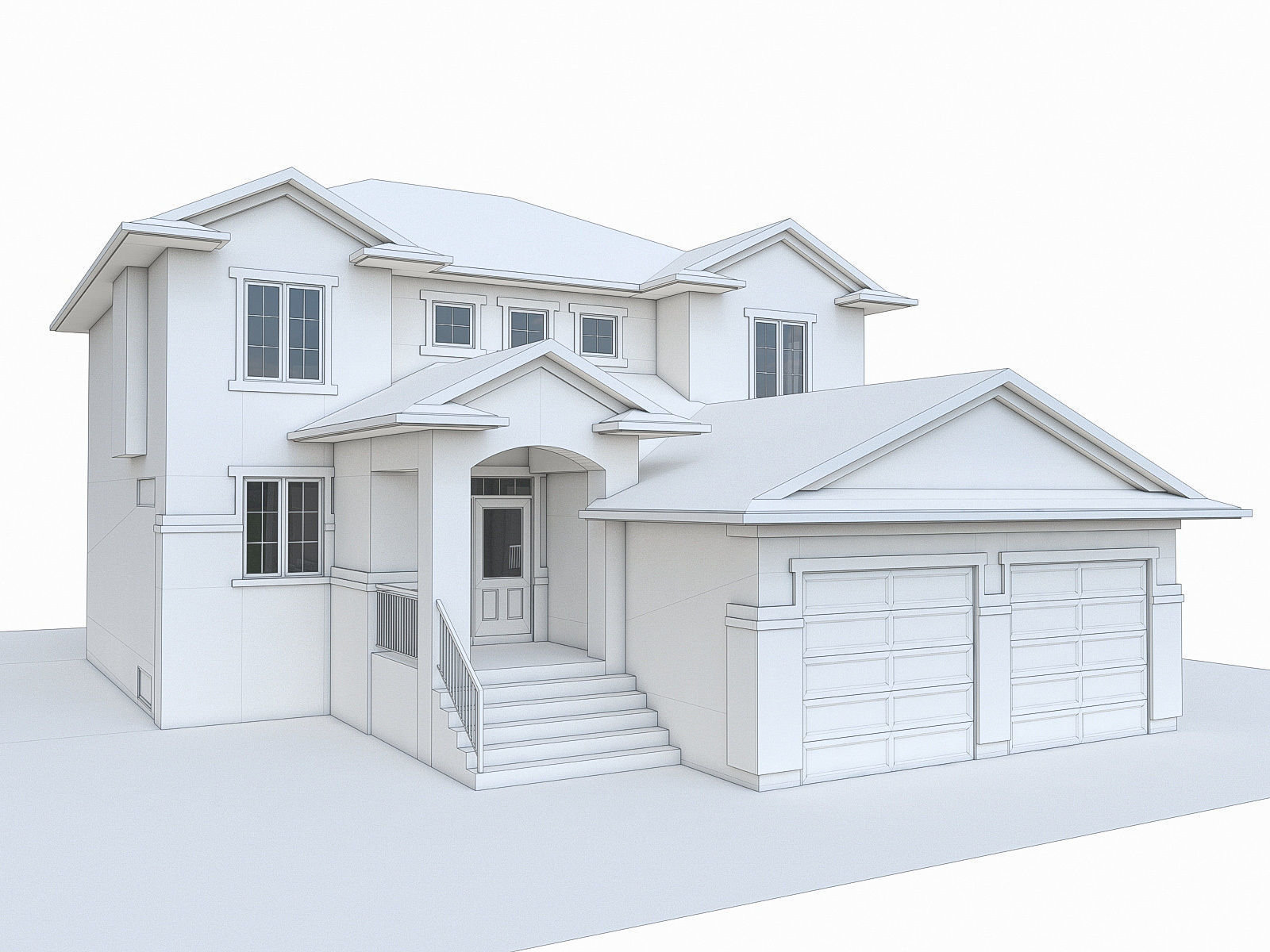 Modern Cottage Houses-13 Pack Low-poly 3D model_42