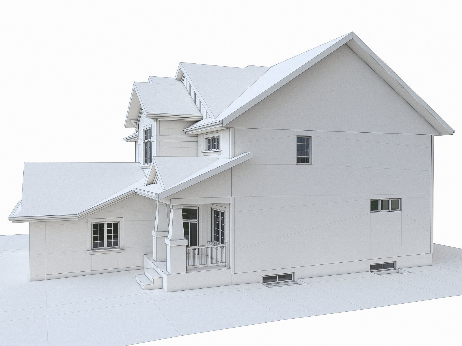 Modern Cottage Houses-13 Pack Low-poly 3D model_50