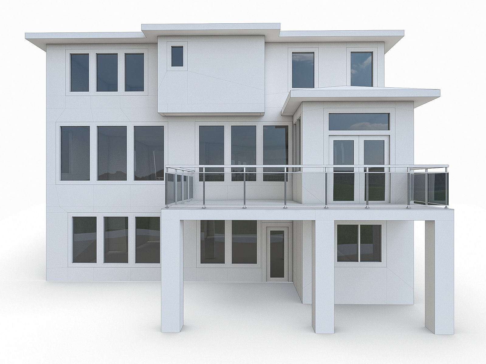 Modern Cottage Houses-13 Pack Low-poly 3D model_9