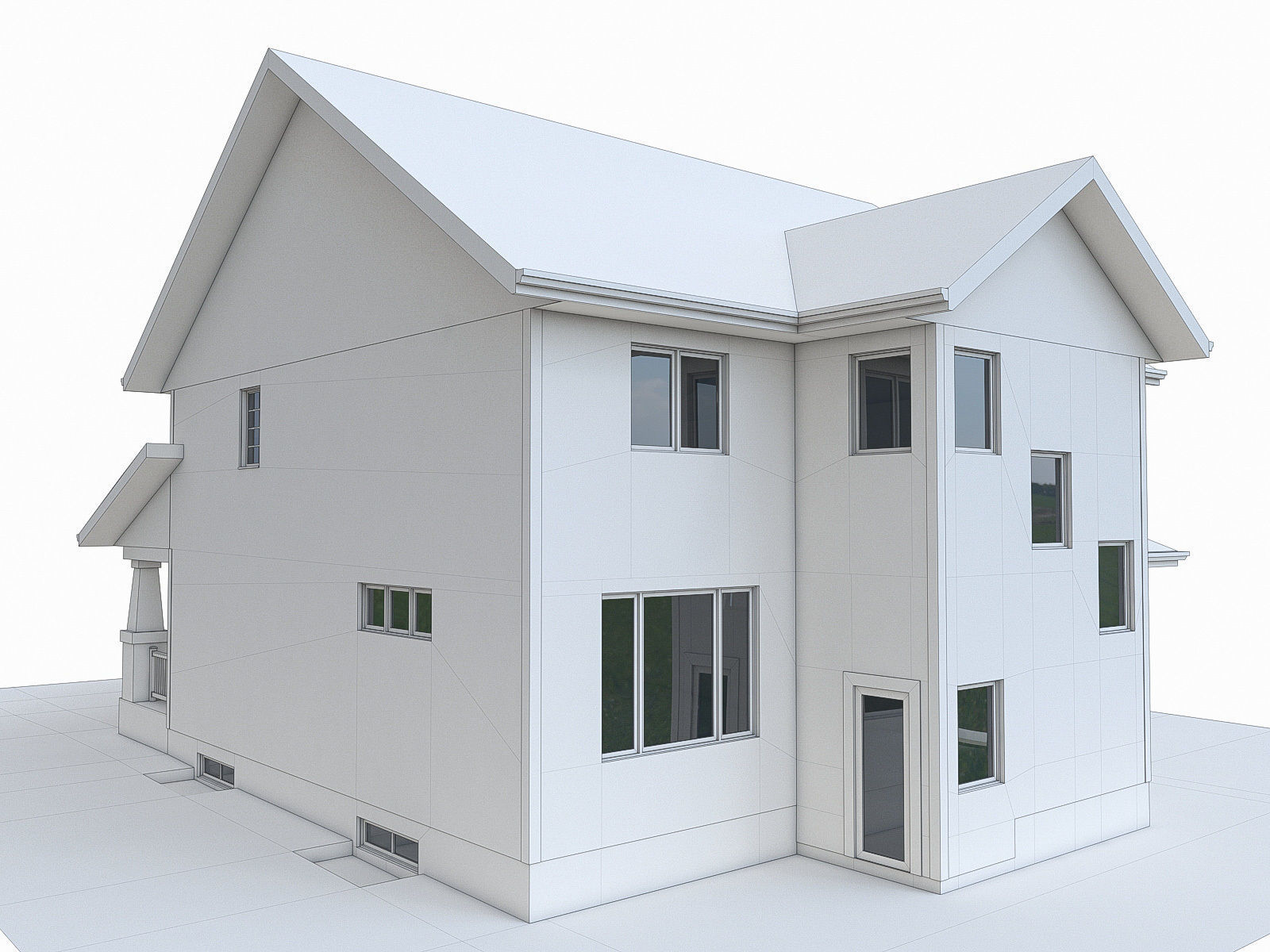 Modern Cottage Houses-13 Pack Low-poly 3D model_48