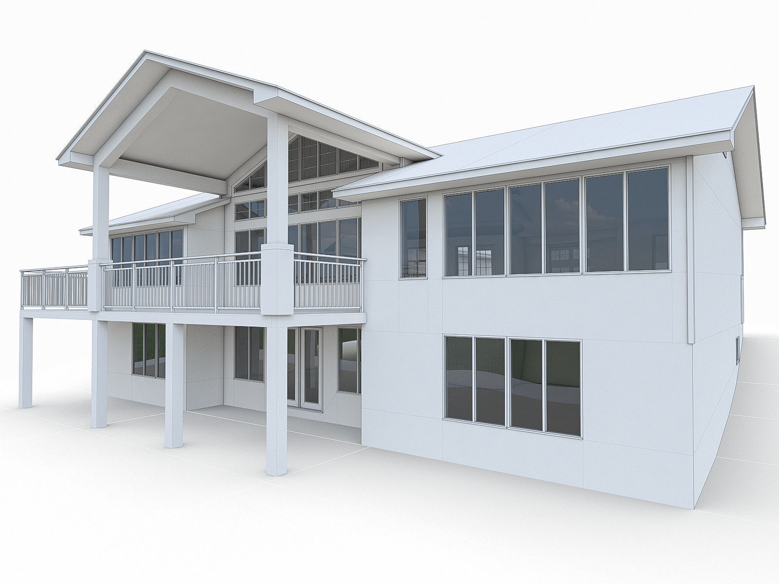 Modern Cottage Houses-13 Pack Low-poly 3D model_19