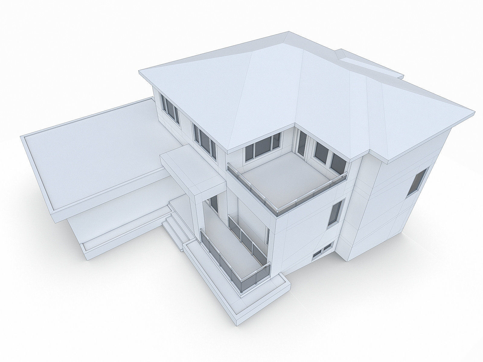 Modern Cottage Houses-13 Pack Low-poly 3D model_7
