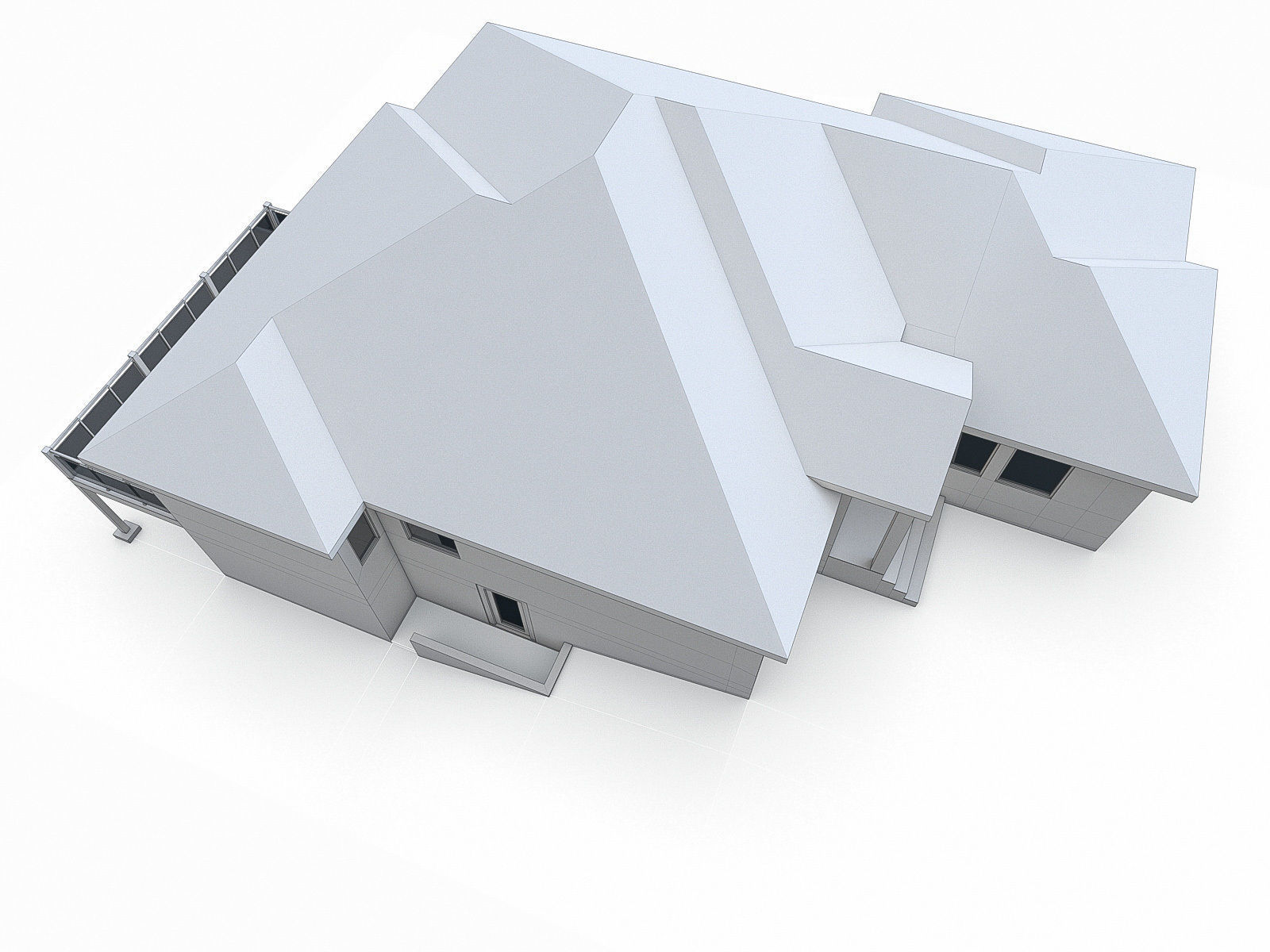 Modern Cottage Houses-13 Pack Low-poly 3D model_6