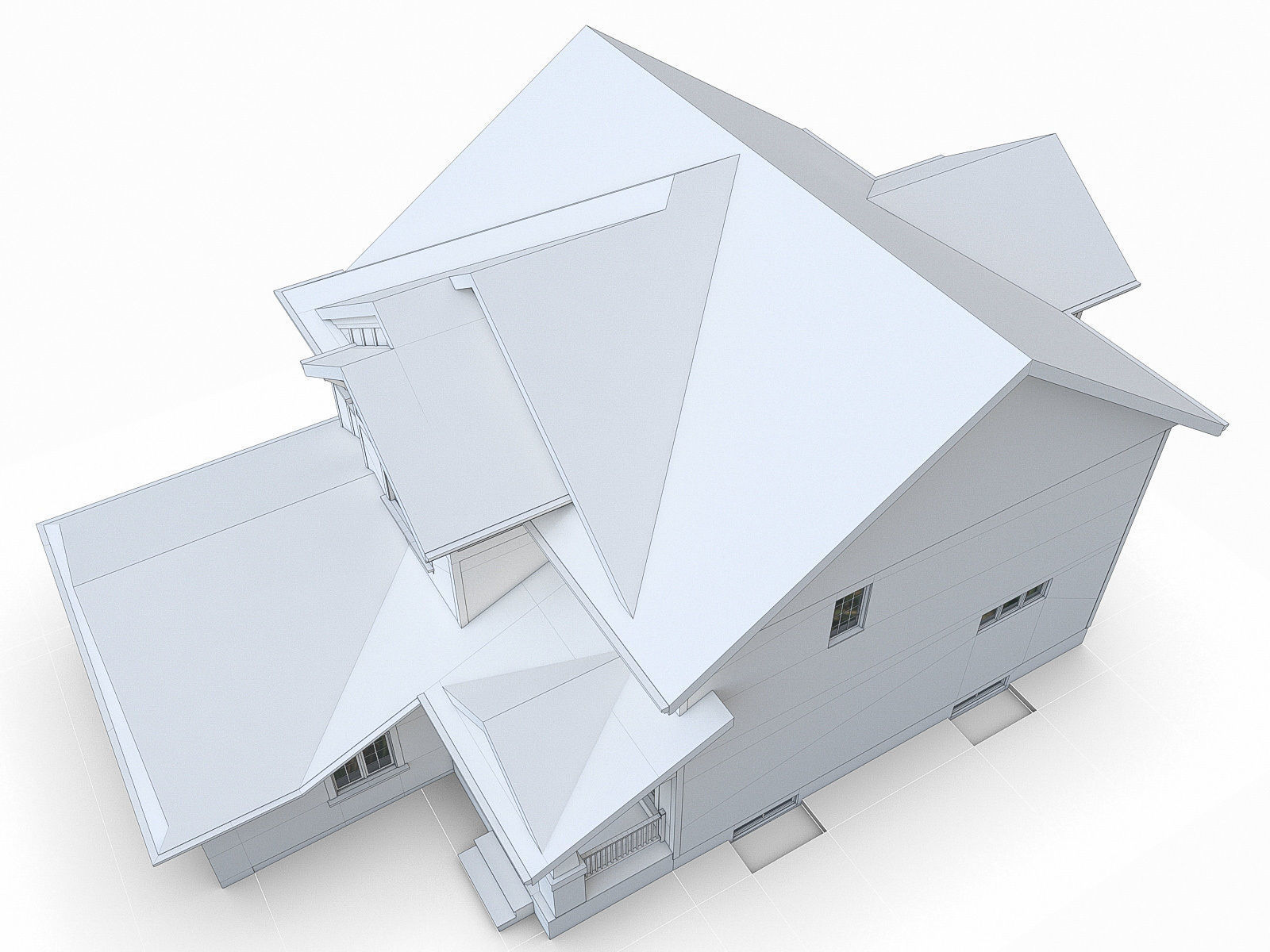 Modern Cottage Houses-13 Pack Low-poly 3D model_47