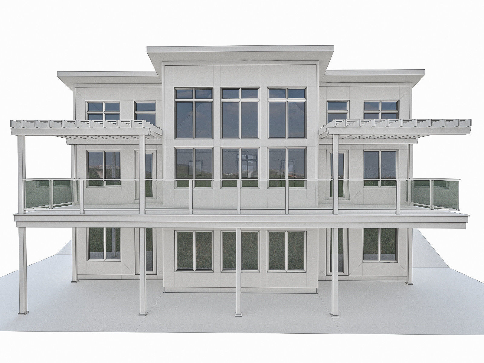 Modern Cottage Houses-13 Pack Low-poly 3D model_60