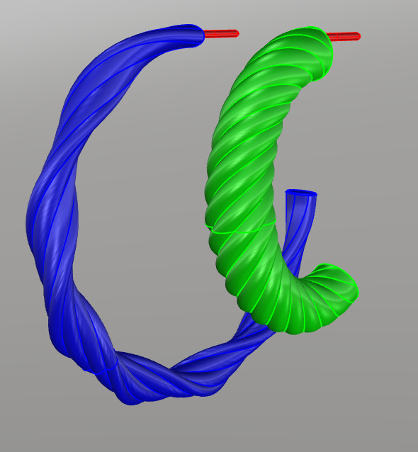 Earrings sprial hoop 3D model_1