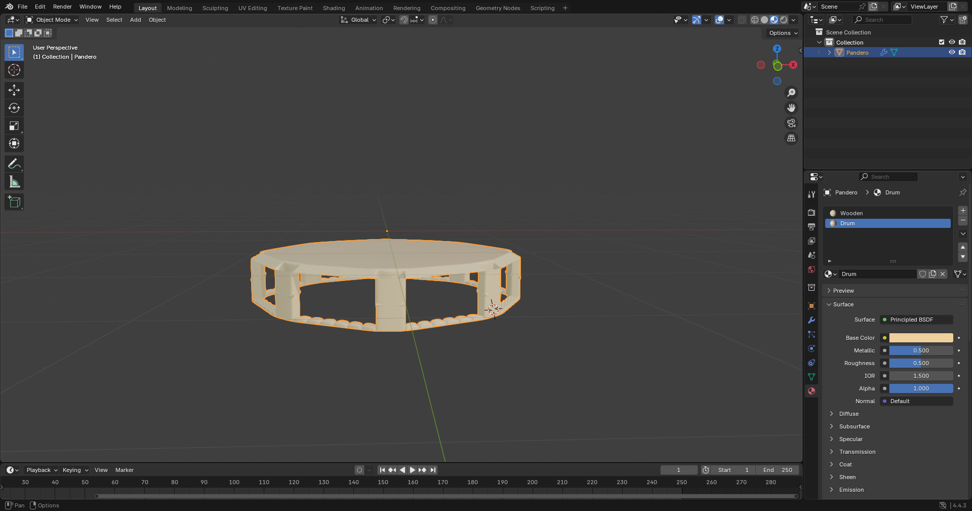 Tambourine 3D print model_4