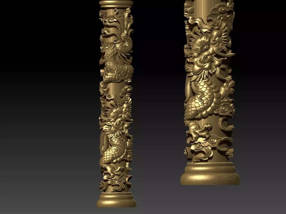 dragon column 03 3D print model_0