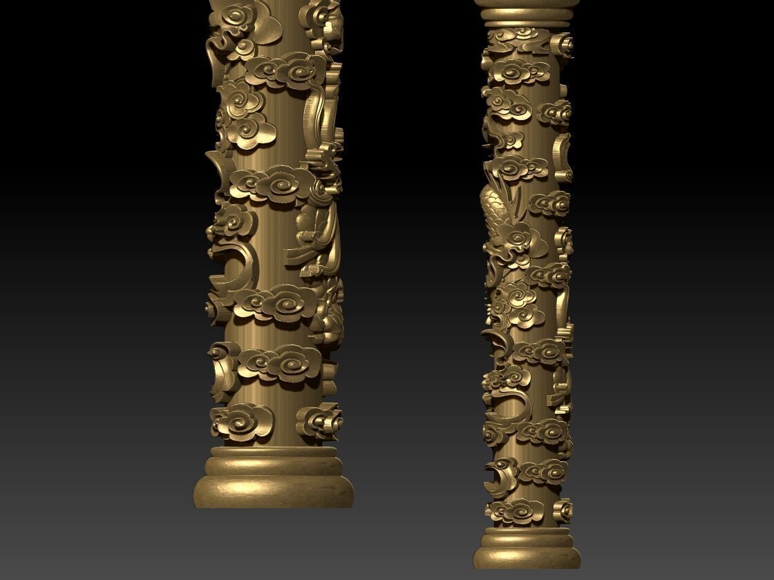 dragon column 03 3D print model_1