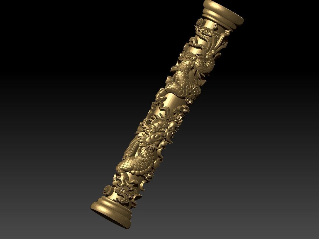 dragon column 03 3D print model_2