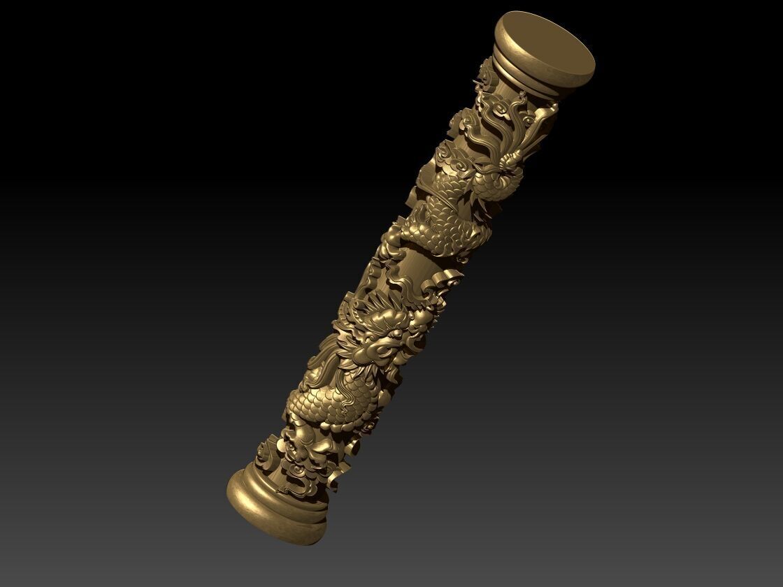 dragon column 03 3D print model_3