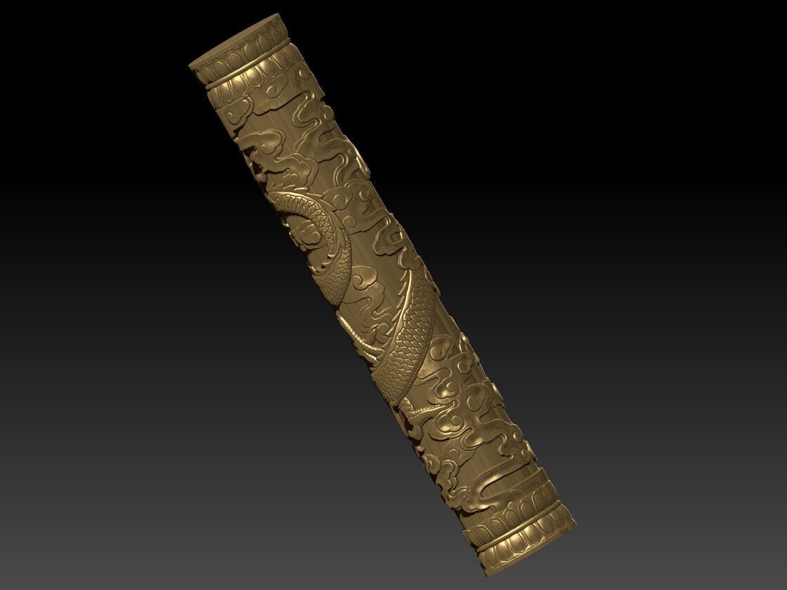 dragon column 04 3D print model_2