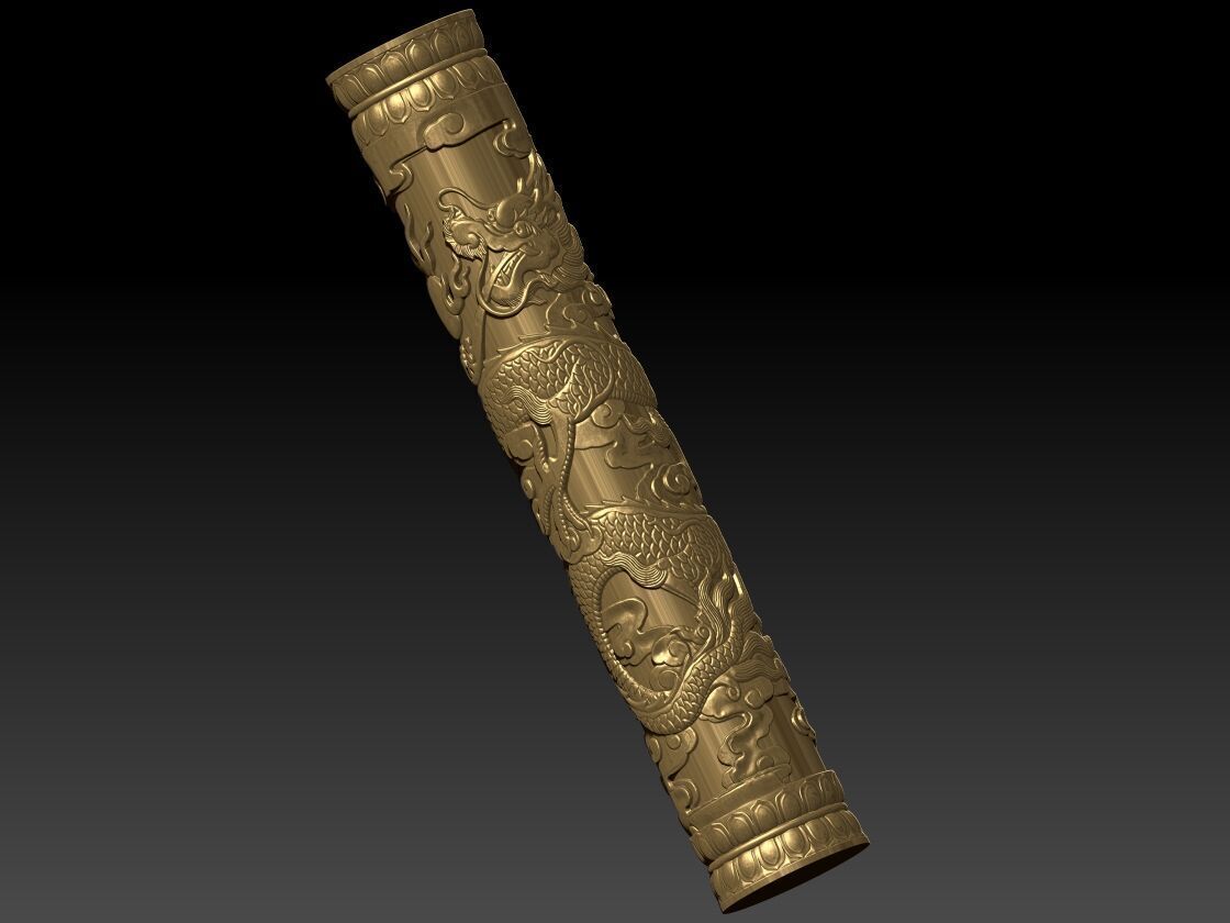 dragon column 04 3D print model_3