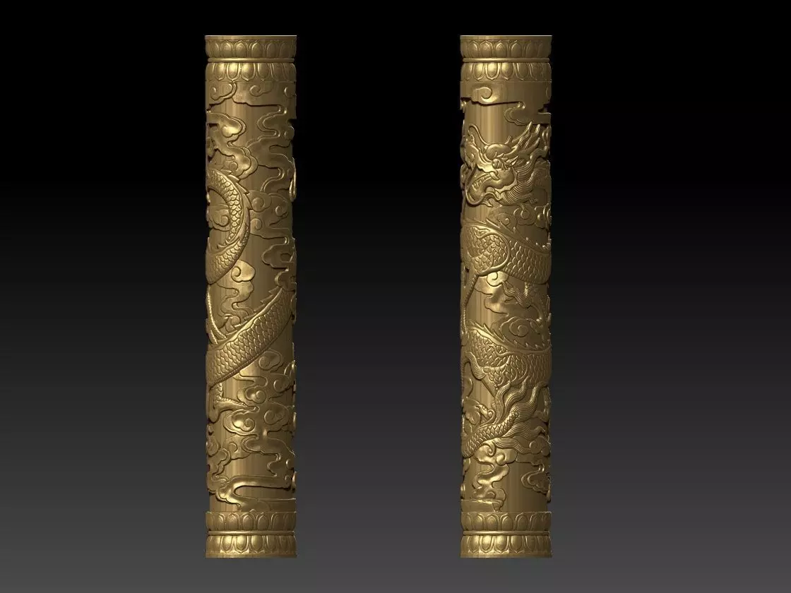 dragon column 04 3D print model_0