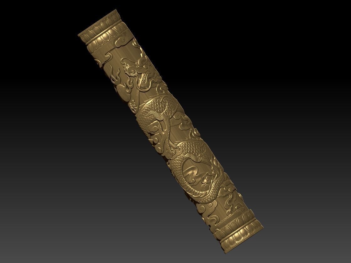 dragon column 04 3D print model_1