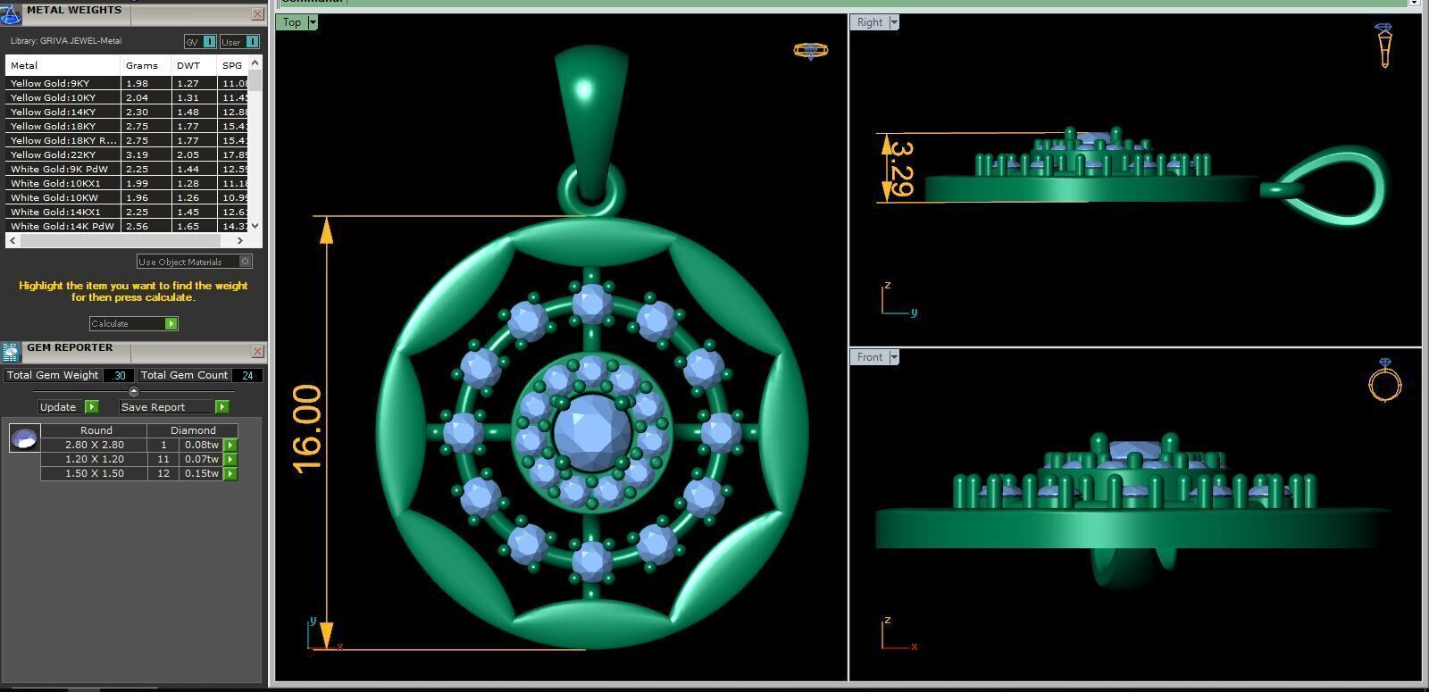 Round Pendent 3d Model and Render   3D print model_3