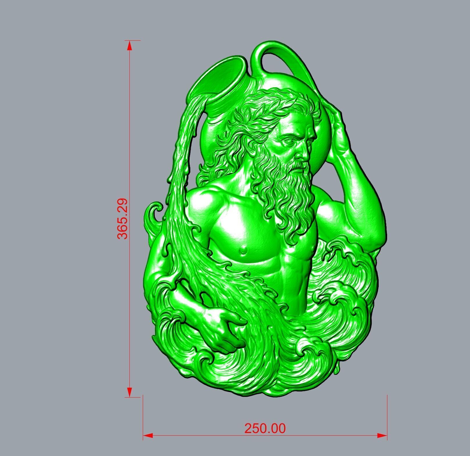 Poseidon Relief 3D print model_3