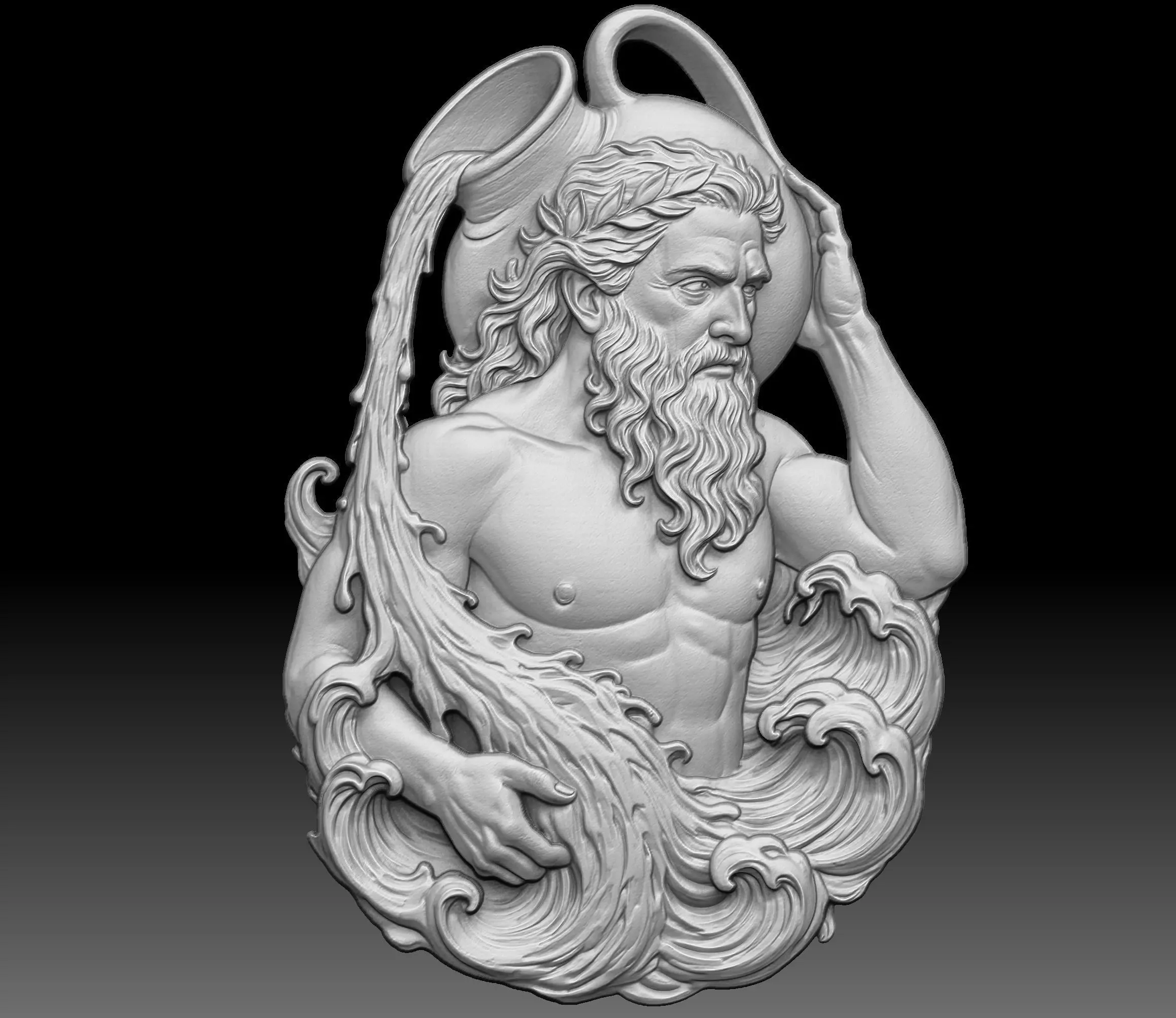 Poseidon Relief 3D print model_0