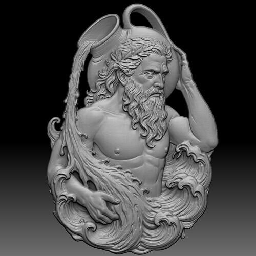 Poseidon Relief 3D print model