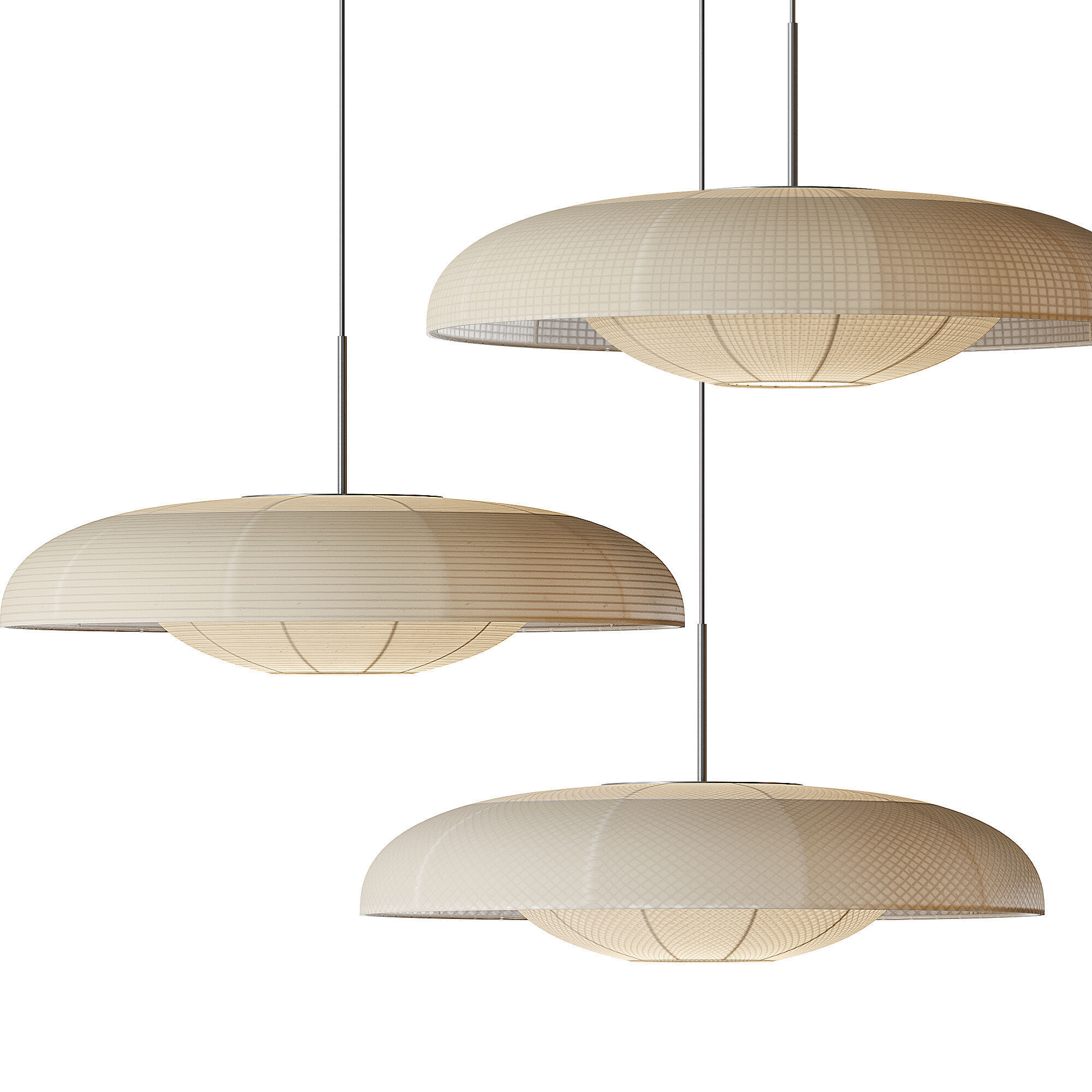 Baho Art Fabric Pendant Light Lampshade 3D model_7